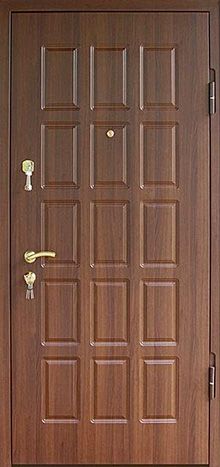 Коричневая металлическая дверь с терморазрывом и минеральным заполнением №42